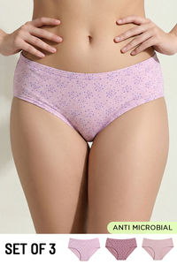 Zivame Regular Rise Full Coverage Hipster Panty (Pack of 3) - Multicolor — thumbnail 1